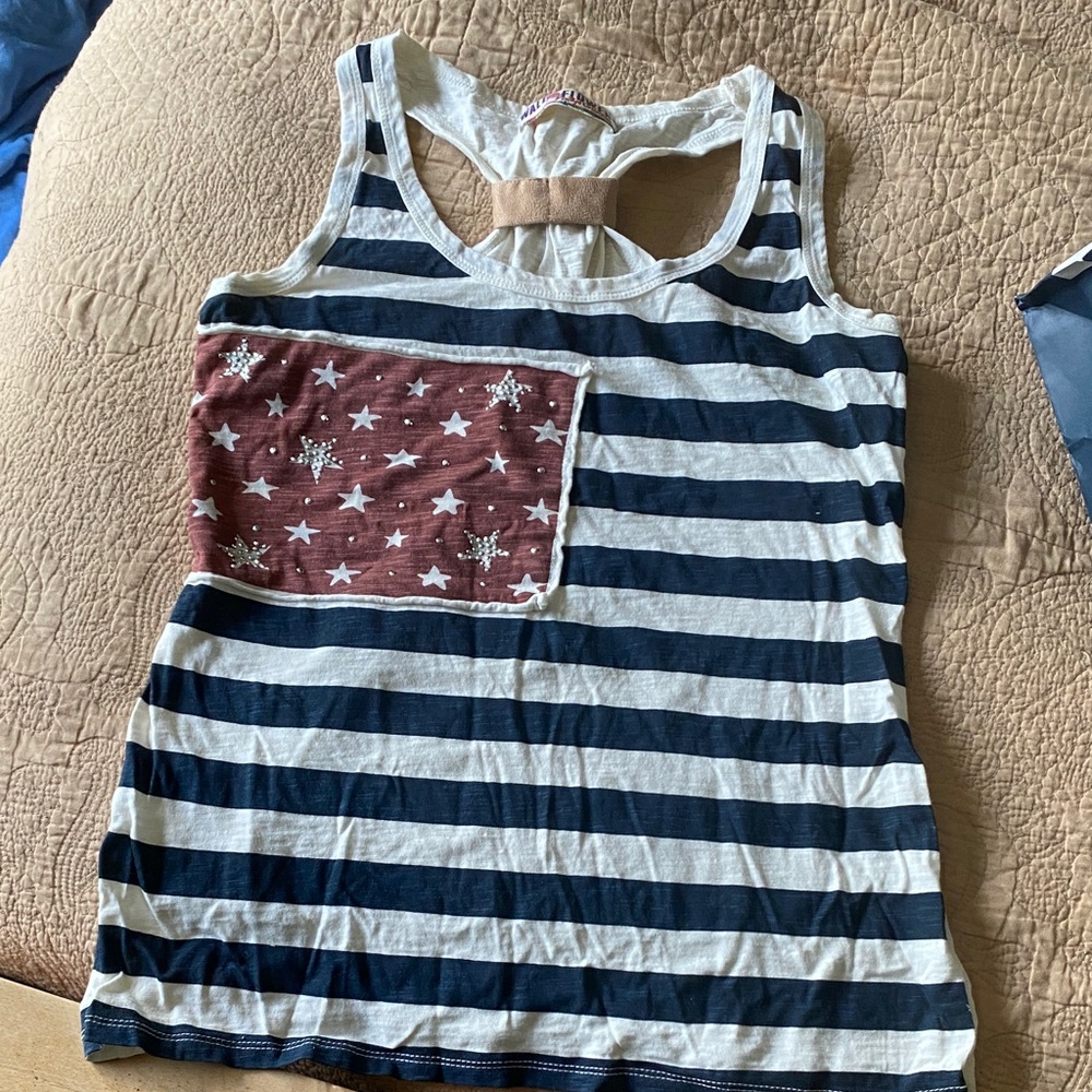 Striped Tank Top with Star Patch